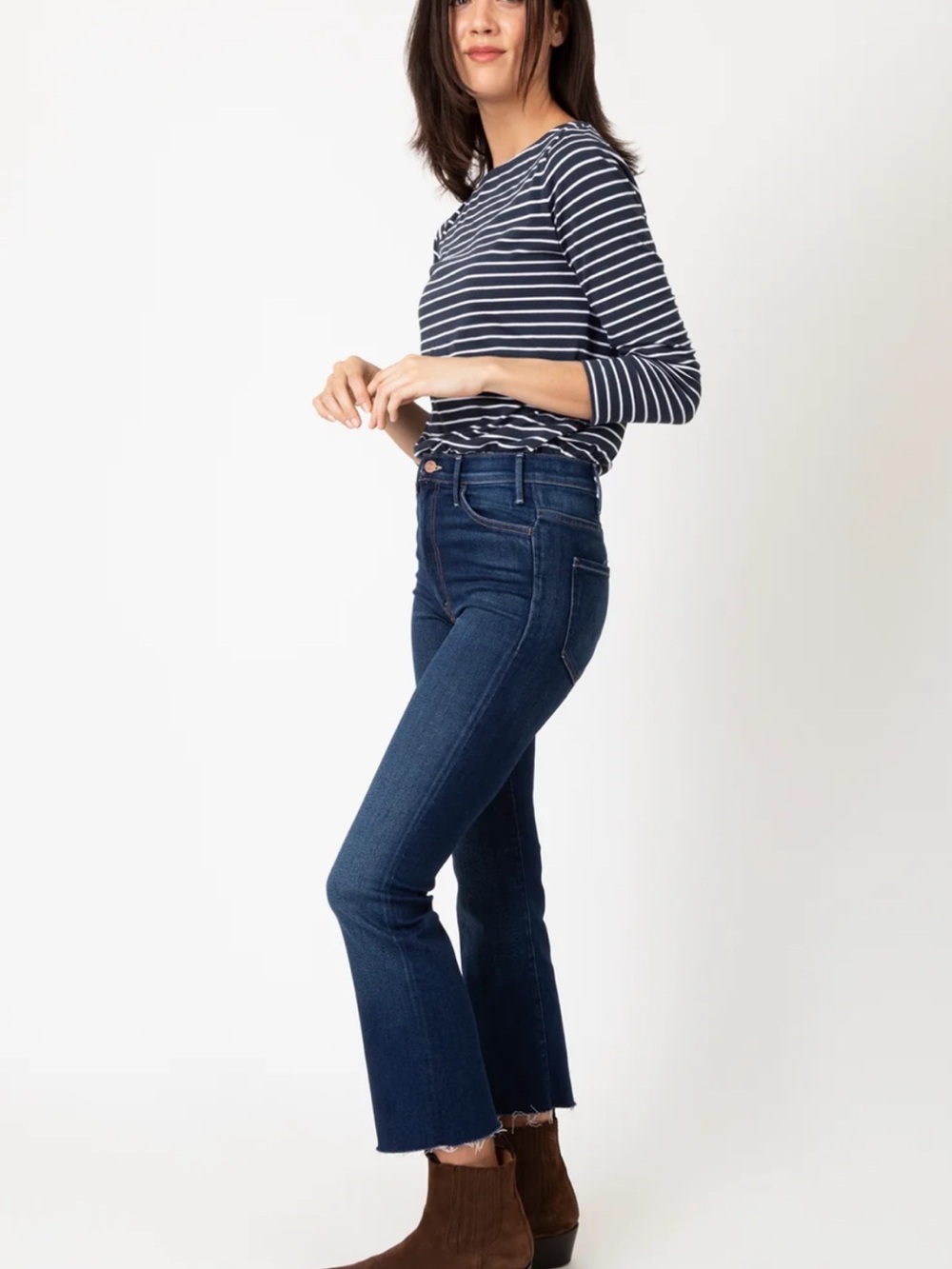 NWOT MOTHER The Hustler Ankle Fray jeans in size 27 - Picture 2 of 13